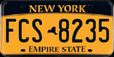 NY license plate FCS8235