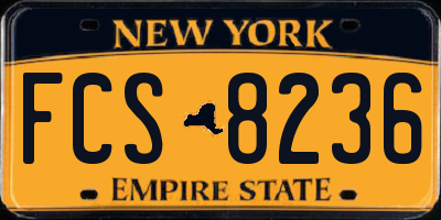 NY license plate FCS8236