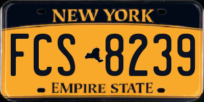 NY license plate FCS8239