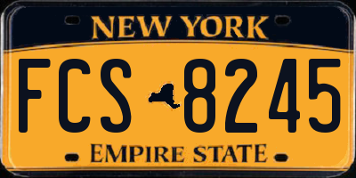 NY license plate FCS8245