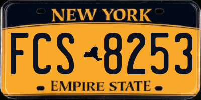 NY license plate FCS8253