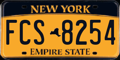 NY license plate FCS8254