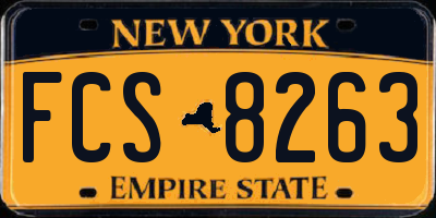 NY license plate FCS8263