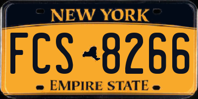 NY license plate FCS8266