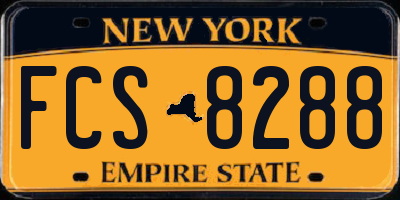 NY license plate FCS8288