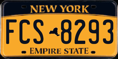NY license plate FCS8293
