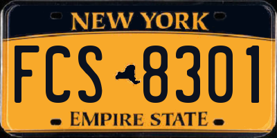 NY license plate FCS8301