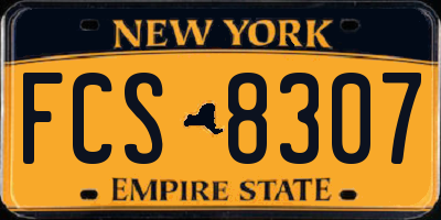 NY license plate FCS8307