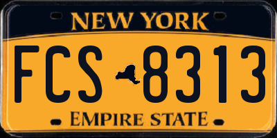 NY license plate FCS8313