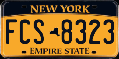 NY license plate FCS8323