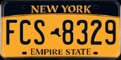 NY license plate FCS8329
