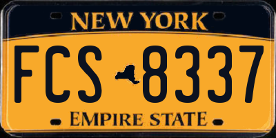 NY license plate FCS8337