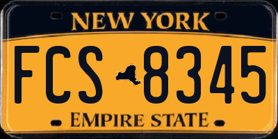 NY license plate FCS8345