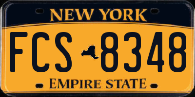 NY license plate FCS8348