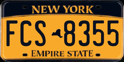 NY license plate FCS8355