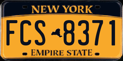 NY license plate FCS8371