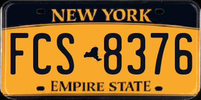 NY license plate FCS8376
