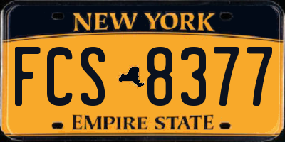 NY license plate FCS8377