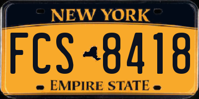 NY license plate FCS8418