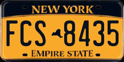 NY license plate FCS8435
