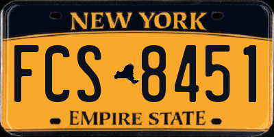 NY license plate FCS8451