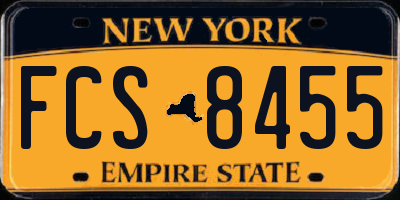 NY license plate FCS8455