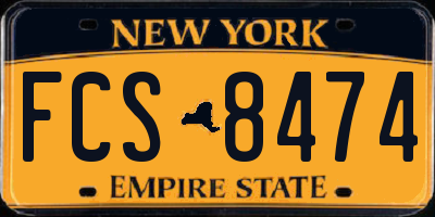 NY license plate FCS8474