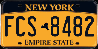 NY license plate FCS8482