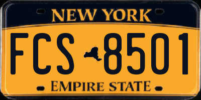 NY license plate FCS8501