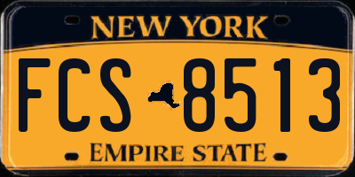 NY license plate FCS8513