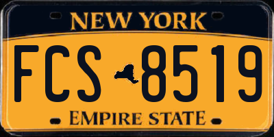 NY license plate FCS8519