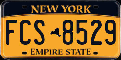 NY license plate FCS8529