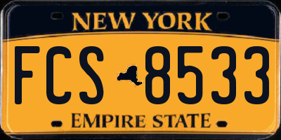 NY license plate FCS8533