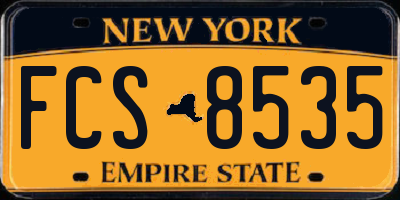 NY license plate FCS8535
