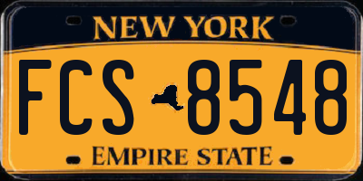 NY license plate FCS8548
