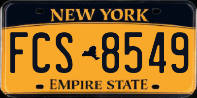 NY license plate FCS8549
