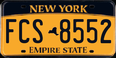 NY license plate FCS8552