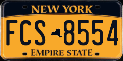 NY license plate FCS8554