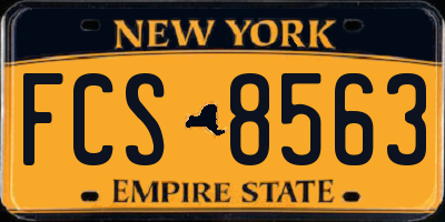 NY license plate FCS8563