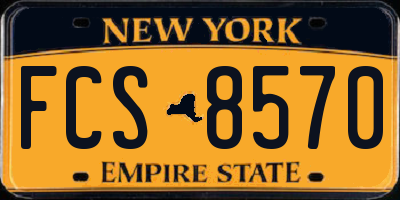 NY license plate FCS8570