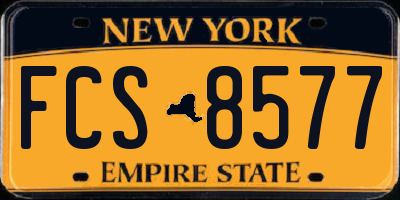 NY license plate FCS8577