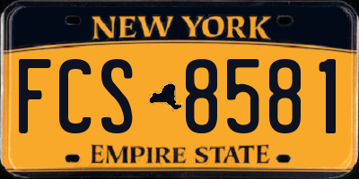 NY license plate FCS8581