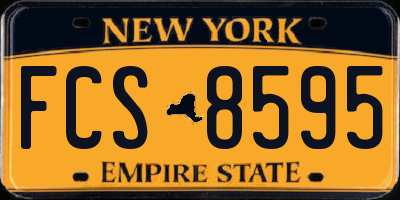 NY license plate FCS8595
