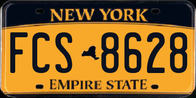 NY license plate FCS8628