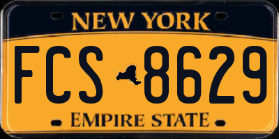NY license plate FCS8629
