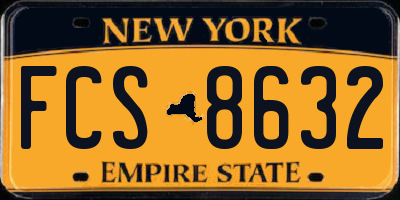 NY license plate FCS8632