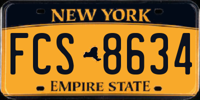 NY license plate FCS8634