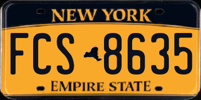 NY license plate FCS8635