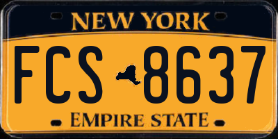 NY license plate FCS8637