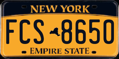 NY license plate FCS8650